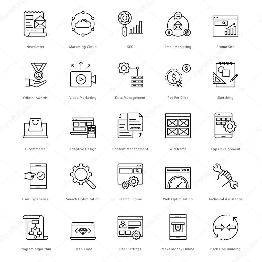 Web and SEO Line Vector Icons 5