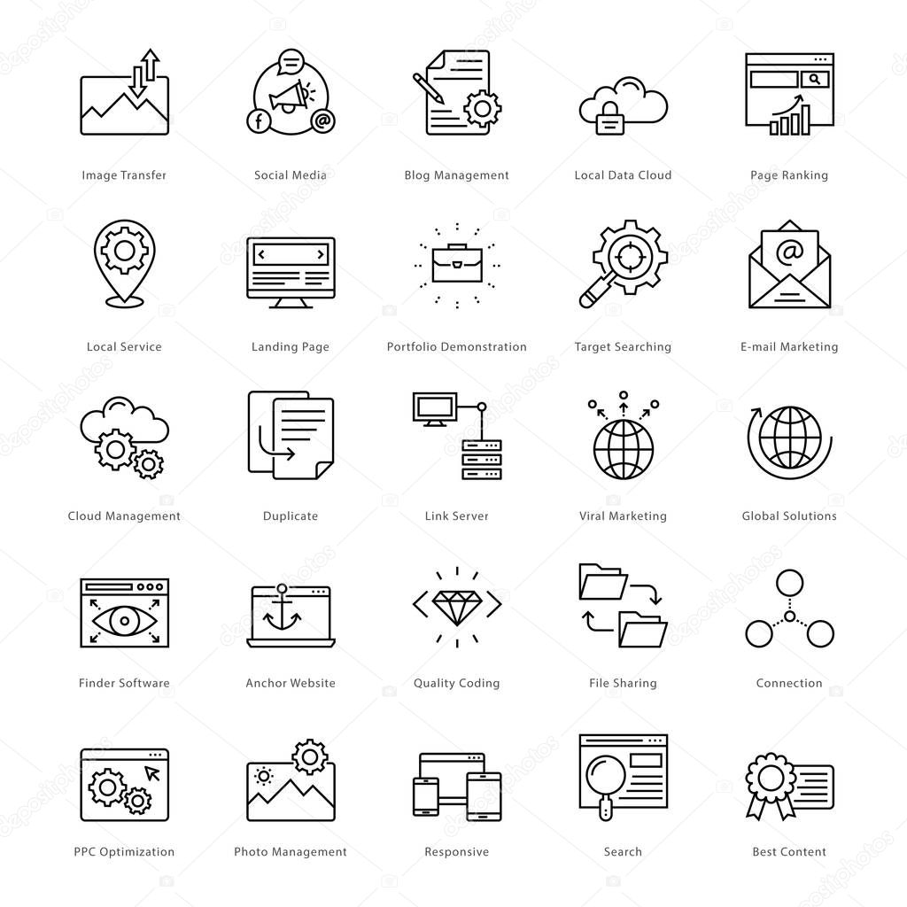 Web and SEO Line Vector Icons 10