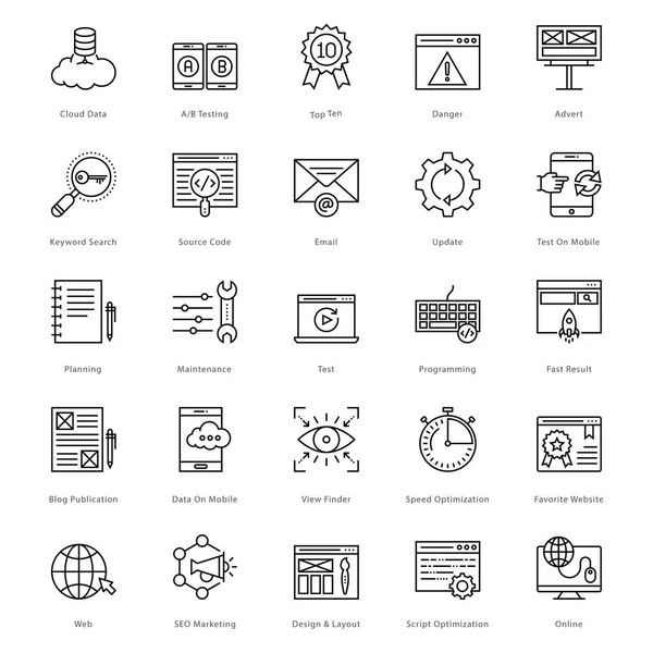 Web and SEO Line Vector Icons 23 — Stock Vector