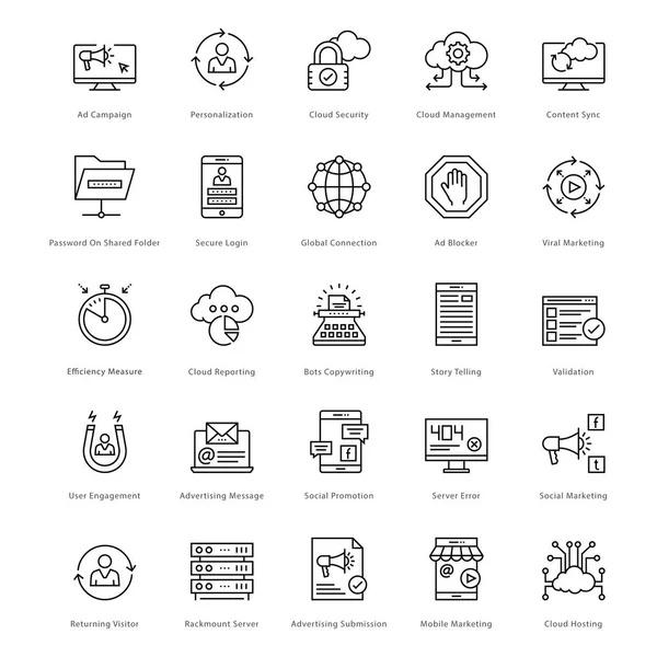 Web y SEO Line Vector Iconos 29 — Archivo Imágenes Vectoriales