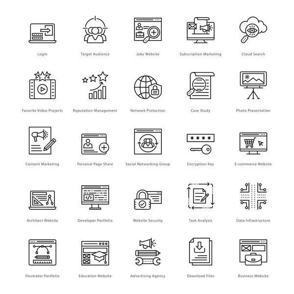 Webb och Seo linje Vector ikoner 32 — Stock vektor