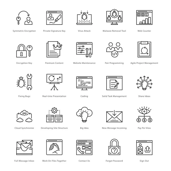 Webb och Seo linje Vector ikoner 37 — Stock vektor