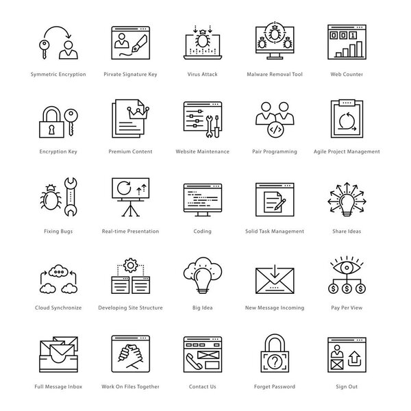 Web and SEO Line Vector Icons 37