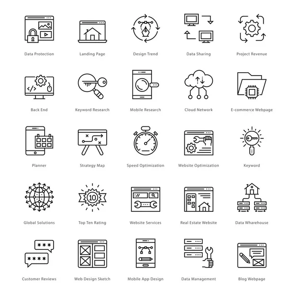 Web y SEO Line Vector Iconos 41 — Vector de stock