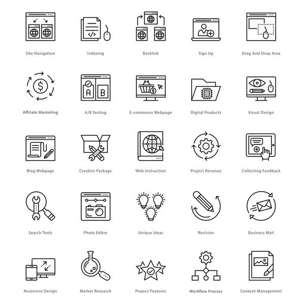Webb och Seo linje Vector ikoner 42 — Stock vektor