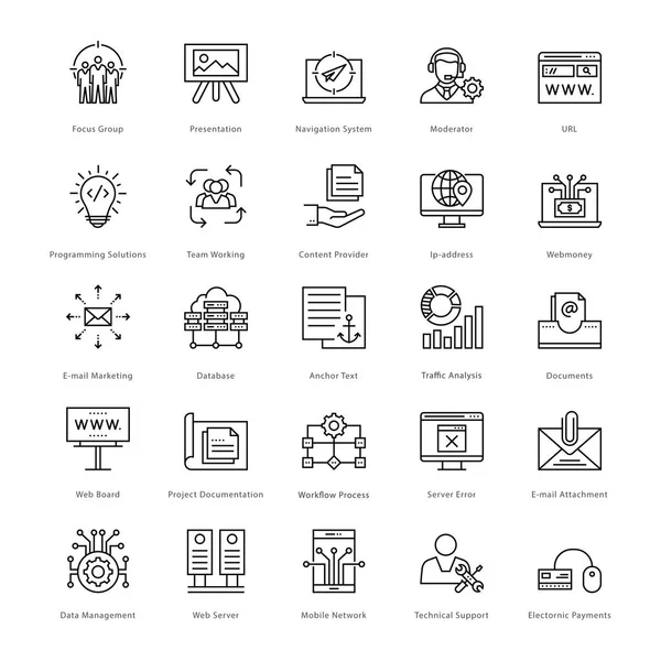 Web y SEO Line Vector Iconos 50 — Archivo Imágenes Vectoriales