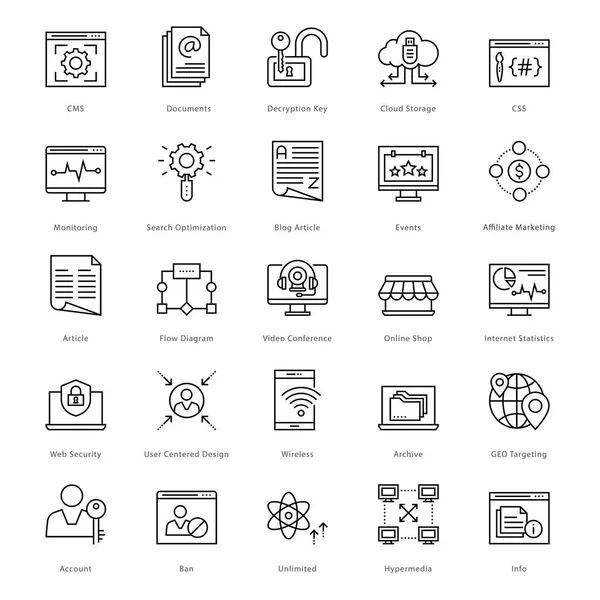 Web y SEO Line Vector Iconos 49 — Archivo Imágenes Vectoriales