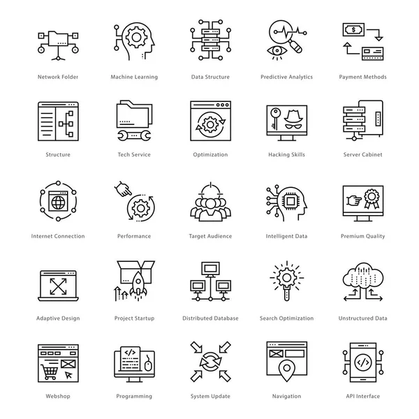 Web y SEO Line Vector Iconos 57 — Vector de stock