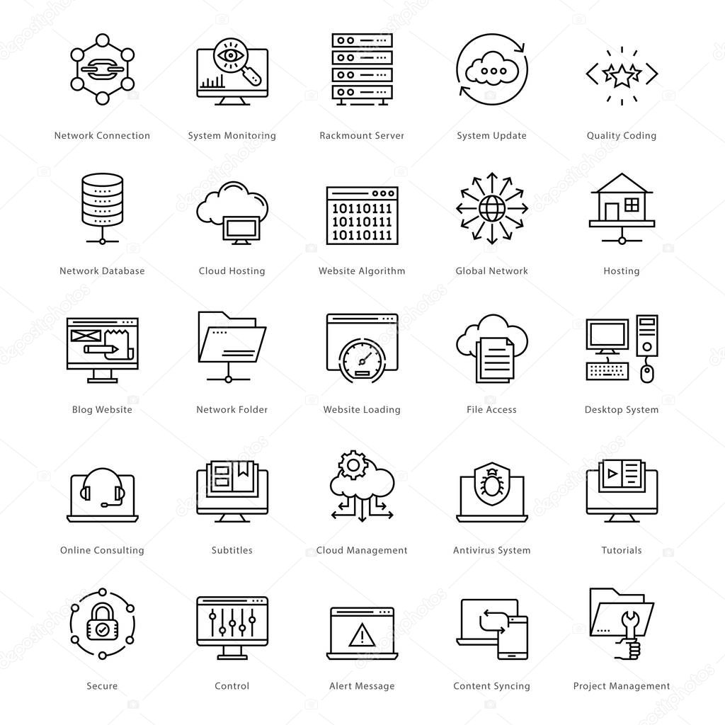 Web and SEO Line Vector Icons 25