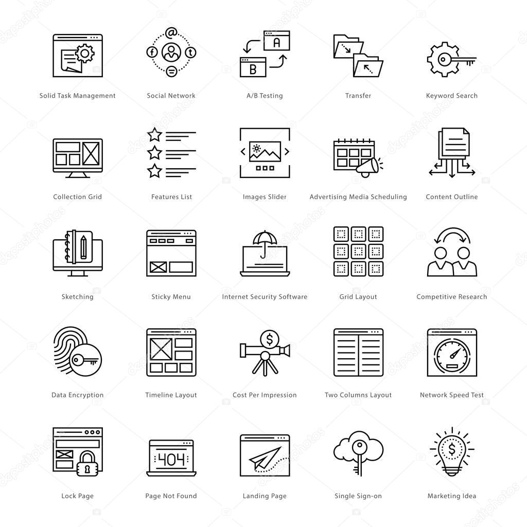 Web and SEO Line Vector Icons 33