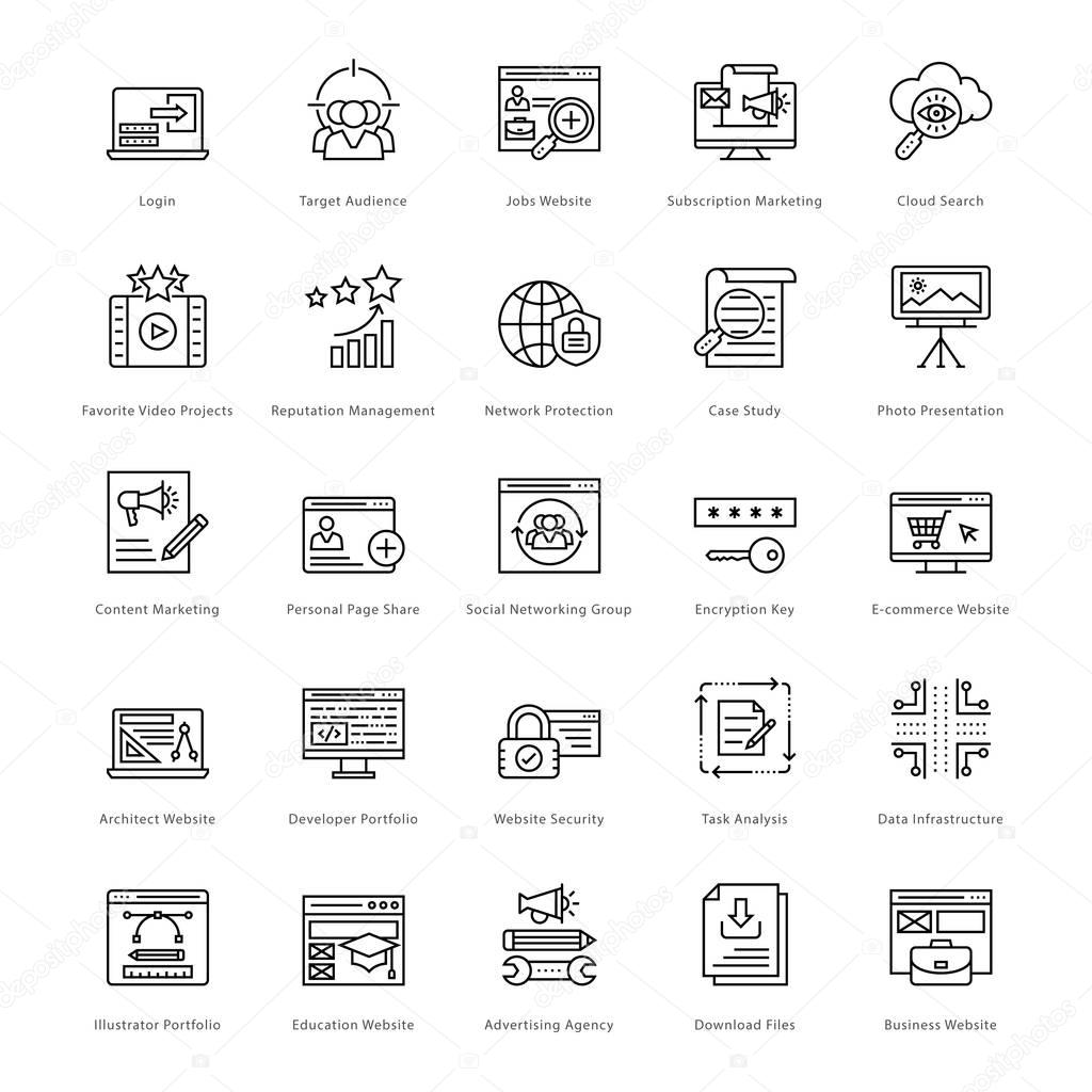 Web and SEO Line Vector Icons 32