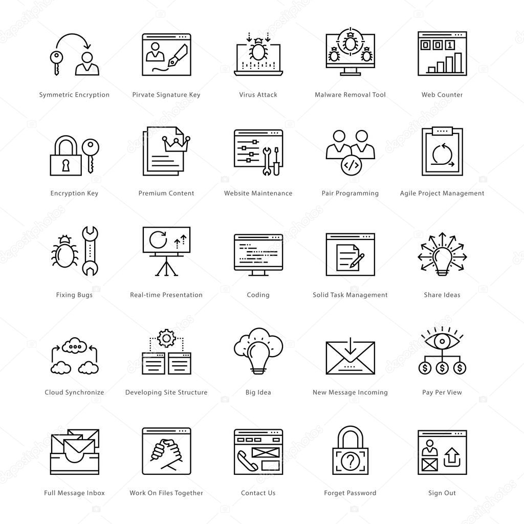 Web and SEO Line Vector Icons 37