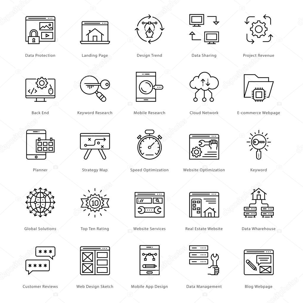 Web and SEO Line Vector Icons 41