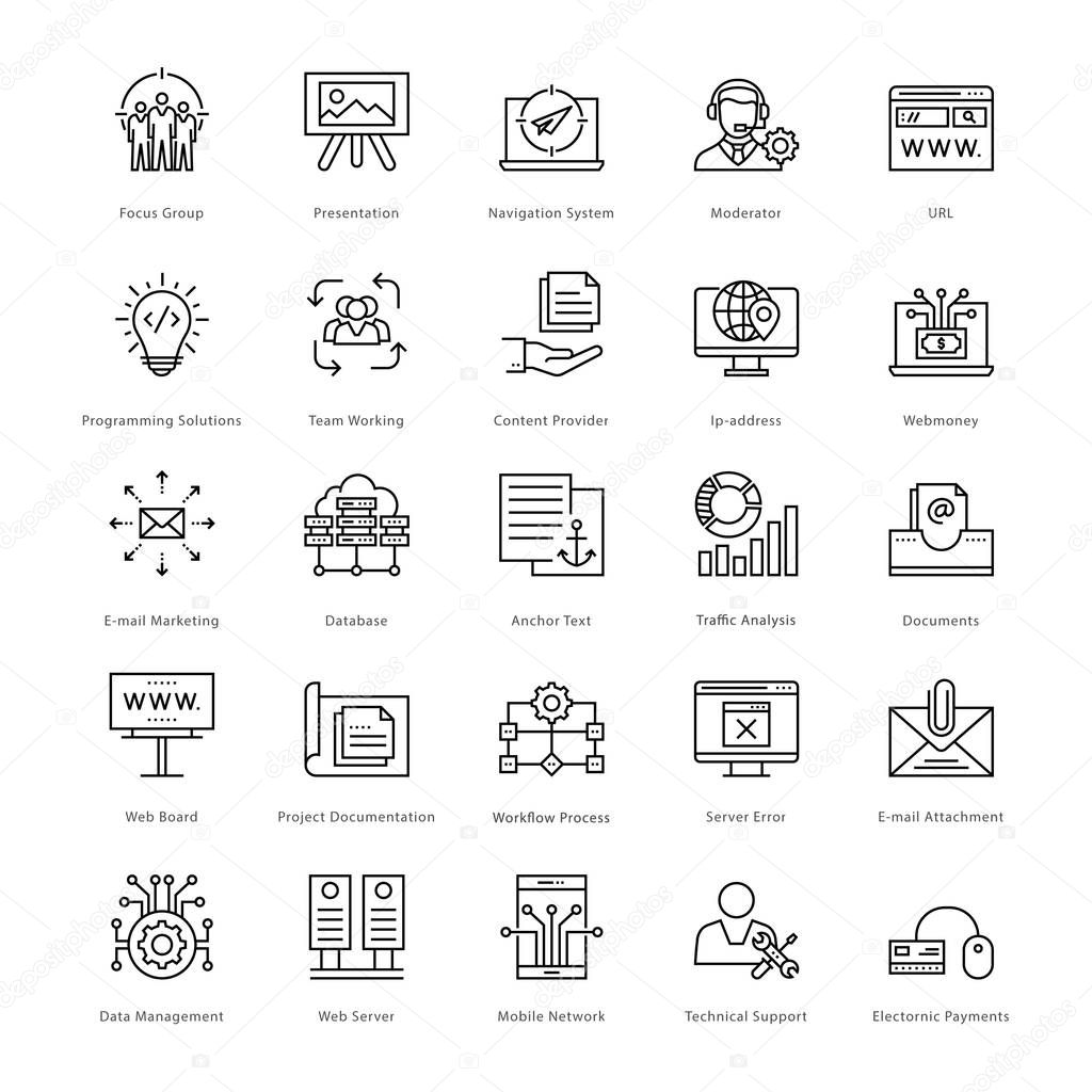 Web and SEO Line Vector Icons 50