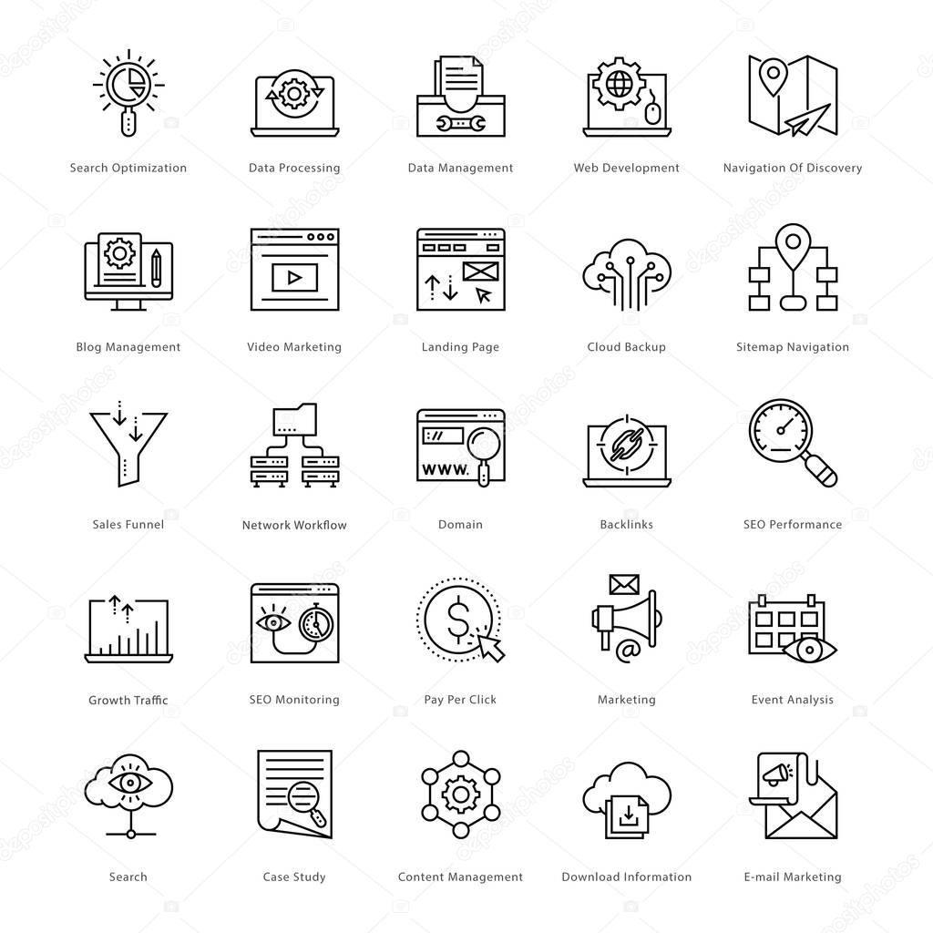 Web and SEO Line Vector Icons 51