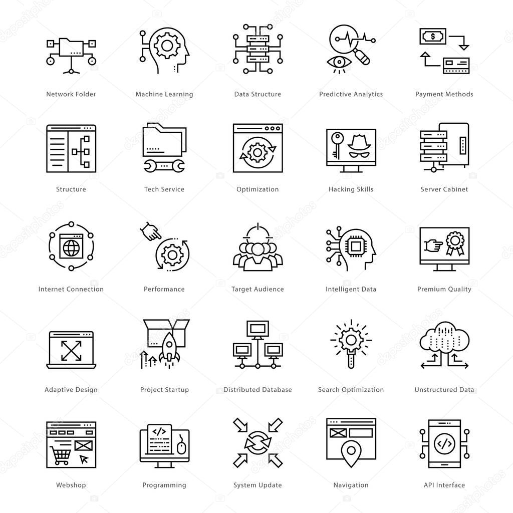 Web and SEO Line Vector Icons 57