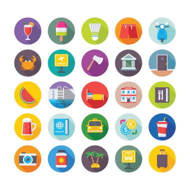 Yaz ve seyahat vektör simgeler 3