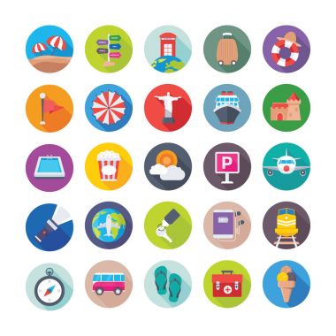 Yaz ve seyahat vektör simgeler 1