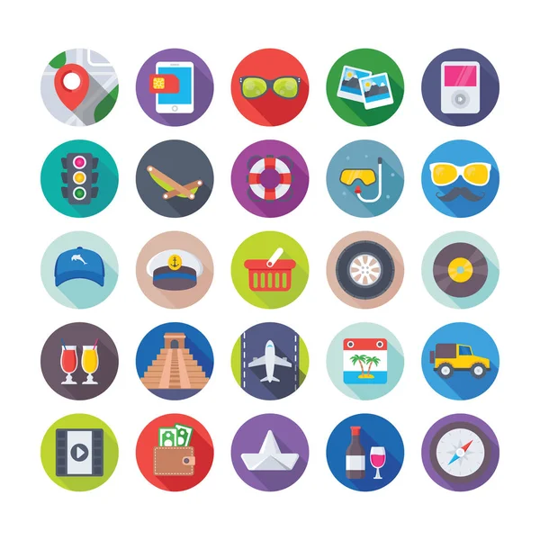 Iconos vectoriales de verano y viajes 4 — Vector de stock