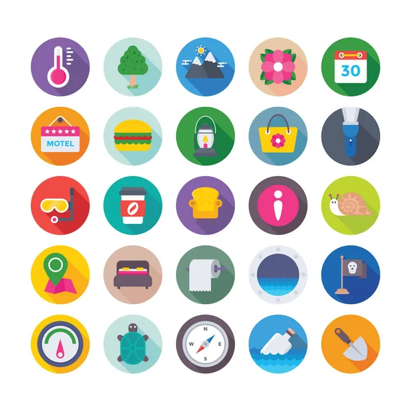 Zomer en reizen Vector Icons 7 — Stockvector