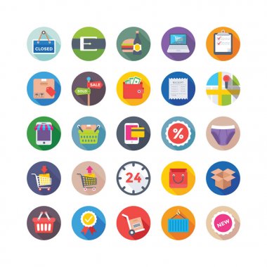 Alışveriş ve ticaret vektör simgeler 2