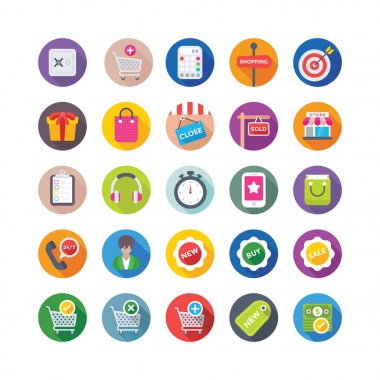 Alışveriş ve ticaret vektör simgeler 9