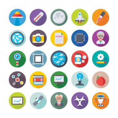 Bilim ve teknoloji vektör simgeler 3 renkte