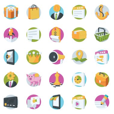 SEO ve pazarlama vektör simgeler 1