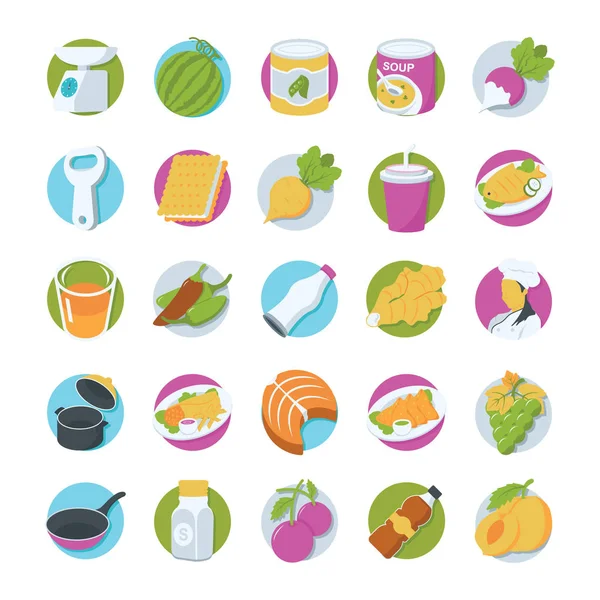 Icônes vectorielles colorées alimentaires 4 — Image vectorielle