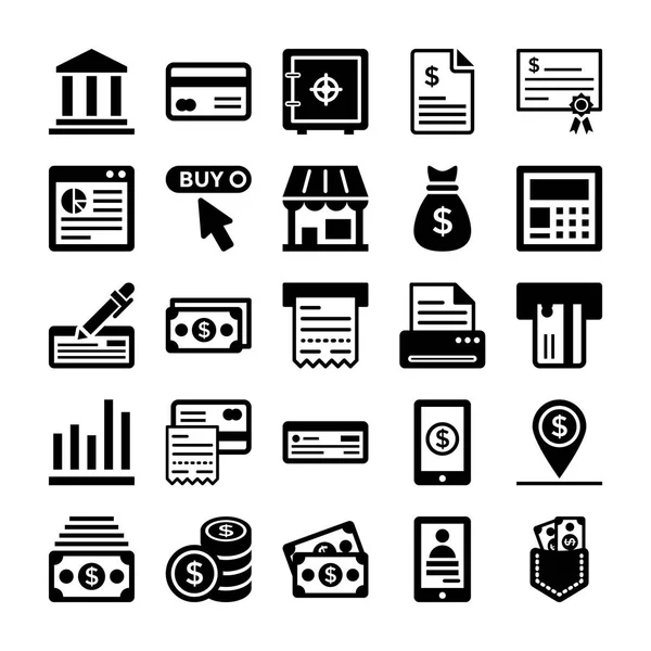Bankowość i finanse linii wektor ikony 1 — Wektor stockowy