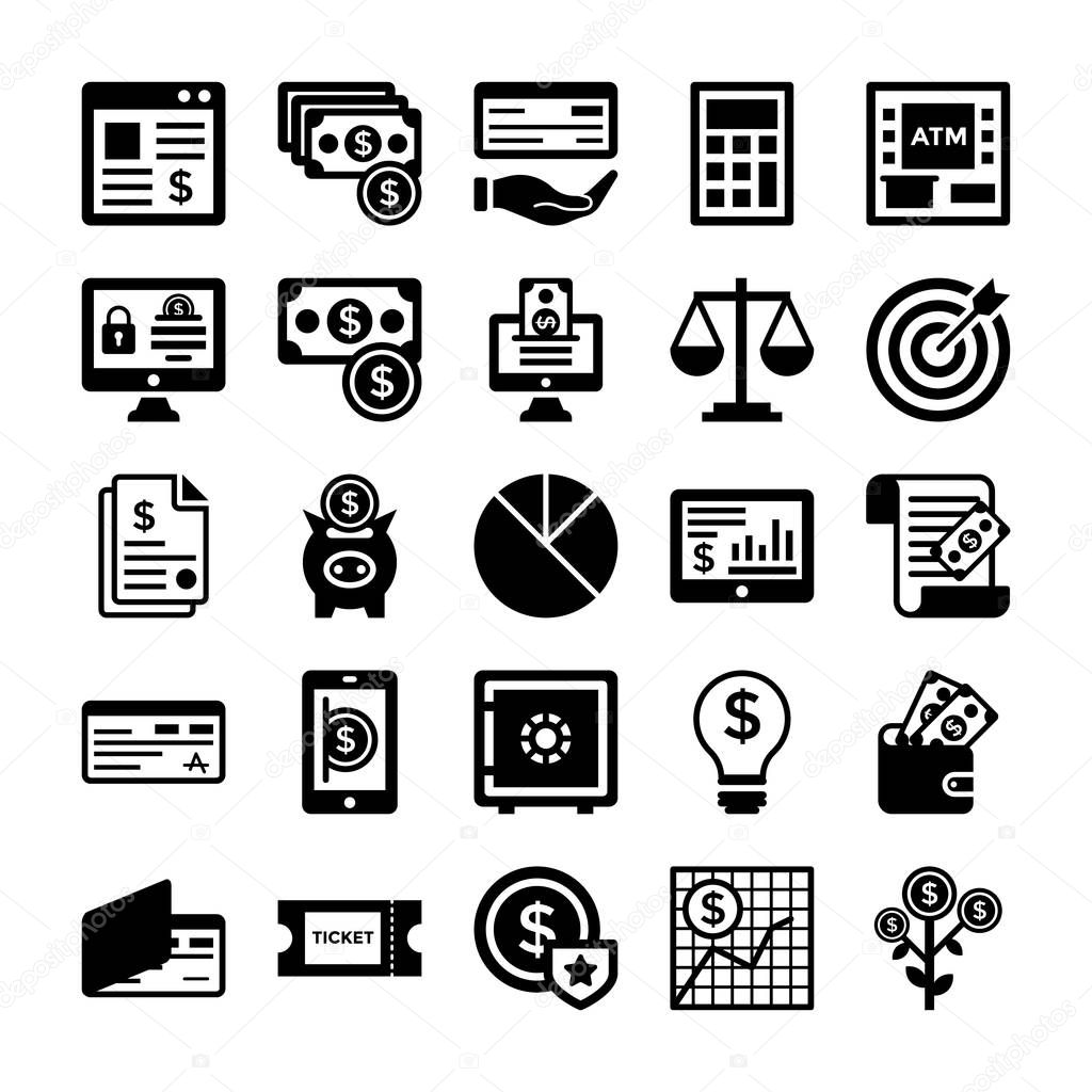 Banking and Finance Line Vector Icons 3