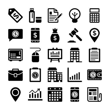 Bankacılık ve Finans çizgi vektör simgeler 12