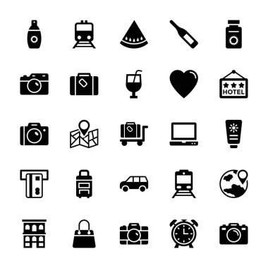 Yaz ve seyahat vektör simgeler 6