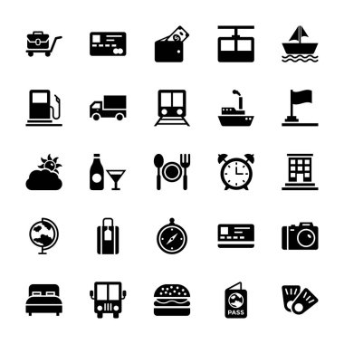 Yaz ve seyahat vektör simgeler 4