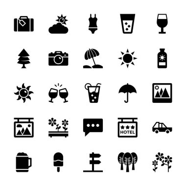 Yaz ve seyahat vektör simgeler 3