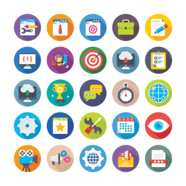 Web Tasarım ve geliştirme vektör simgeler 10