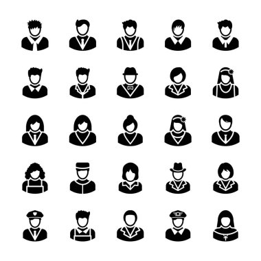 Avatarlar glif vektör simgeler 7