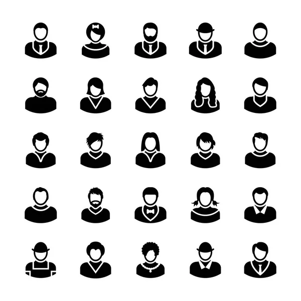 Avatars Glyph Vector Icons 11 — Stockvector