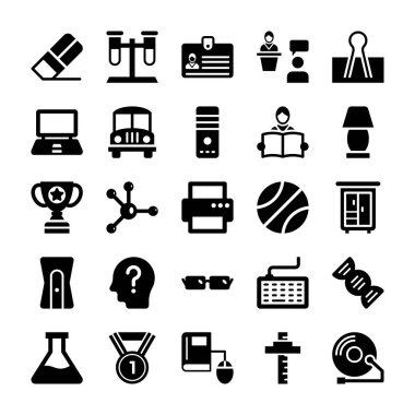 Okul ve eğitim vektör simgeler 12