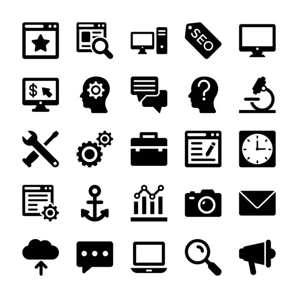Iconos vectoriales del glifo de la comercialización de Seo y digital 2 — Vector de stock