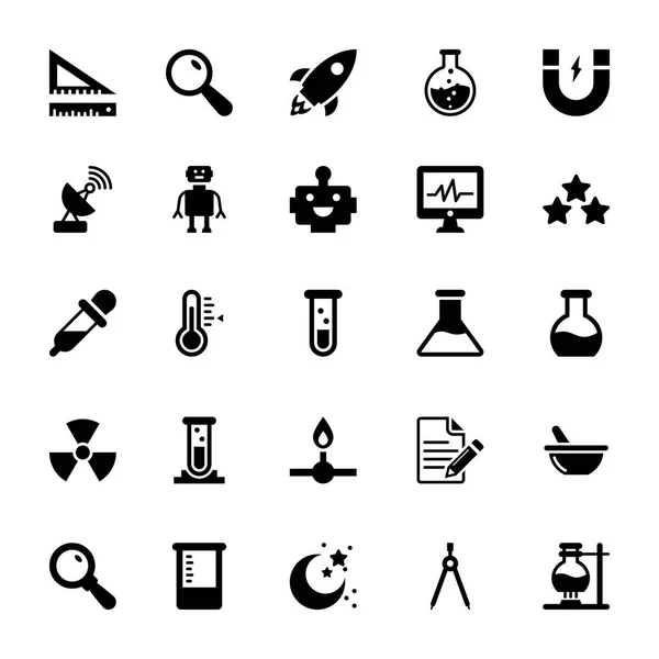 Ciencia y Tecnología Glifos Vectores Iconos 4 — Vector de stock