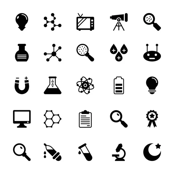 Ciencia y Tecnología Glifos Vectores Iconos 5 — Vector de stock