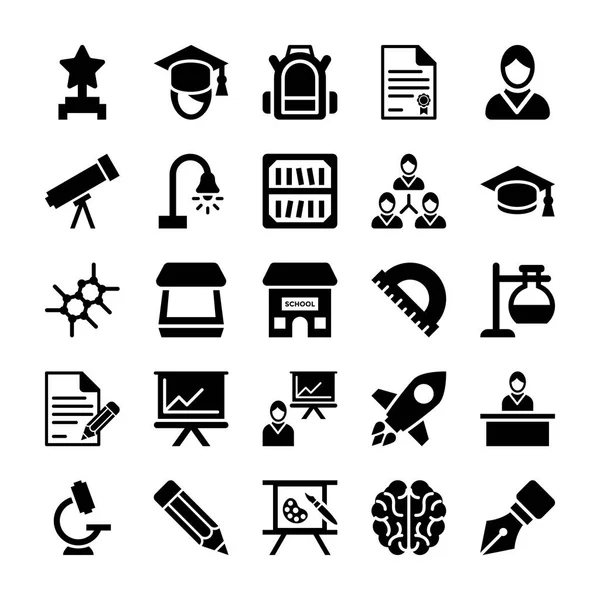 Iconos vectoriales escolares y educativos 11 — Vector de stock