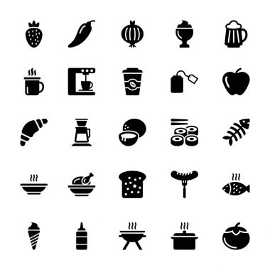 Gıda vektör simgeler 2