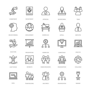 Project Management Line Vector Icons 2 clipart