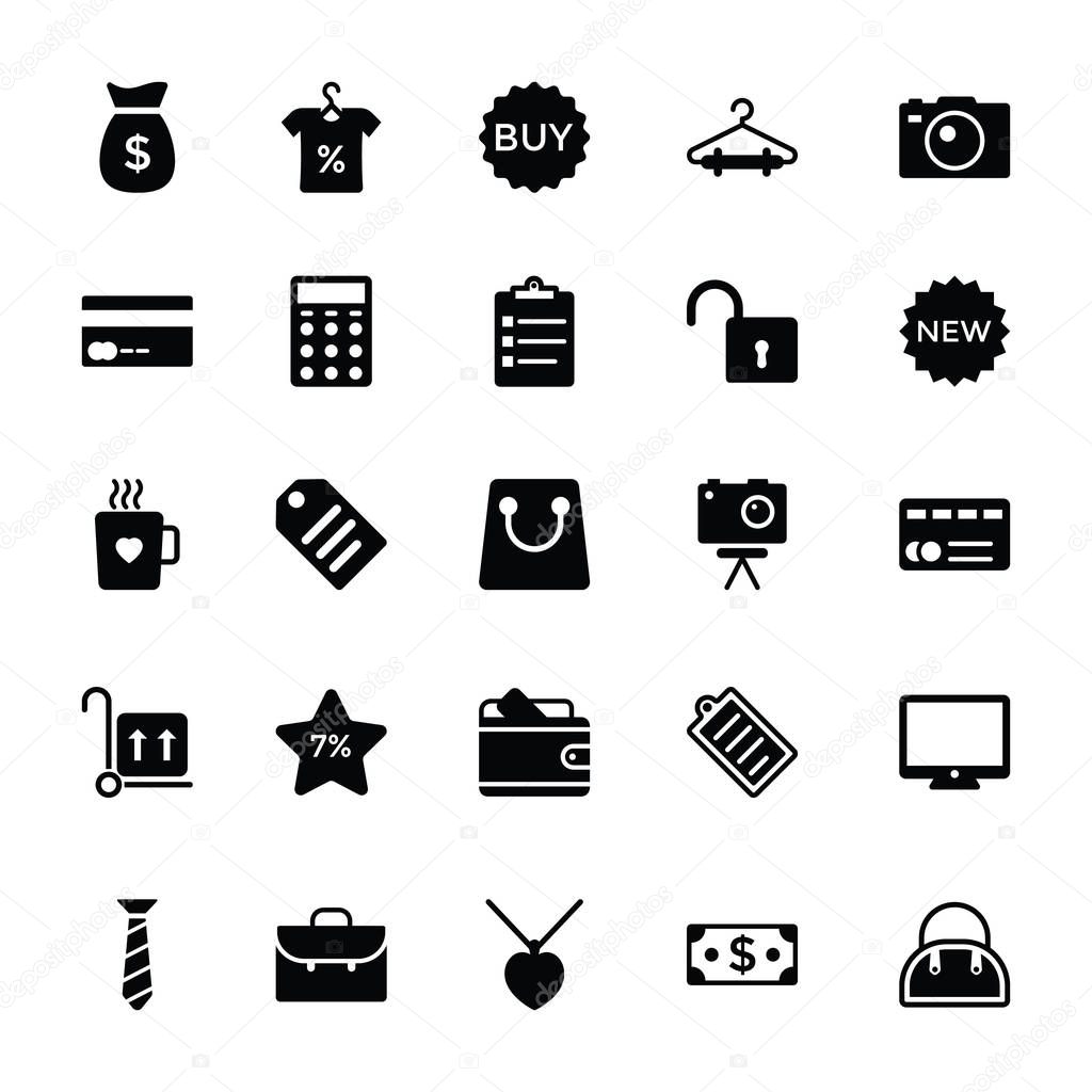 Shopping and Commerce Glyph Vector Icons 3