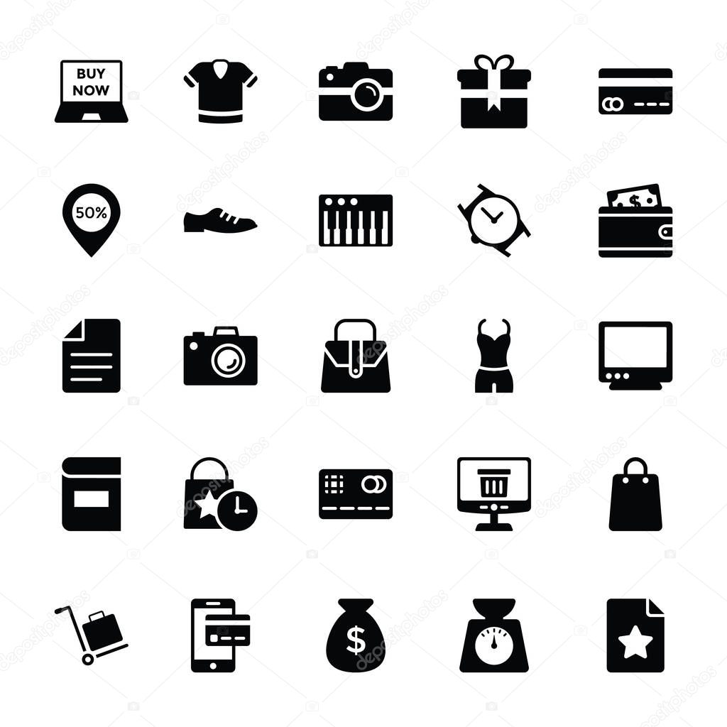 Shopping and Commerce Glyph Vector Icons 1