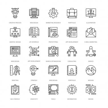 Web Tasarım ve geliştirme vektör simgeler 1