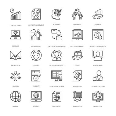 Web Tasarım ve geliştirme vektör simgeler 11