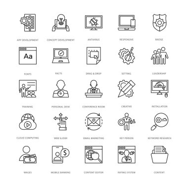 Web Tasarım ve geliştirme vektör simgeler 12